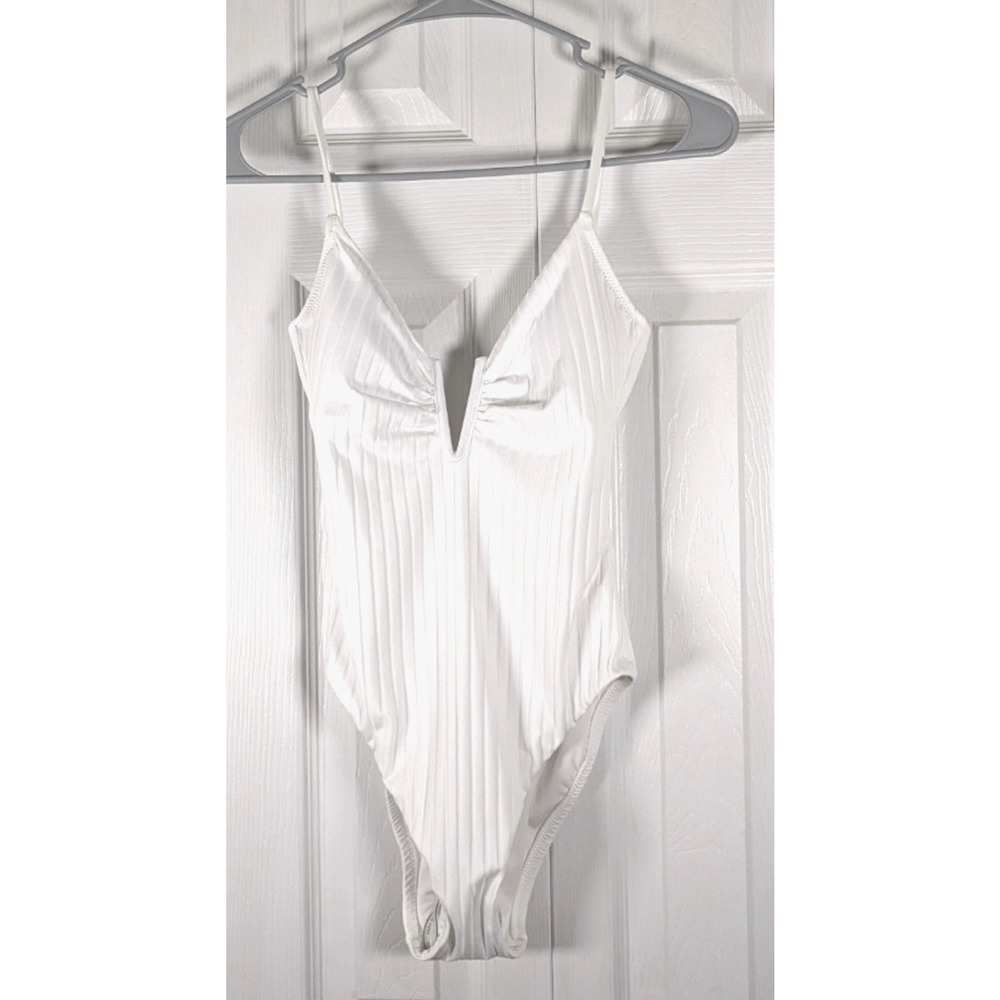 NWT Sanctuary Womens One-Piece Ribbed V-Wire White XS